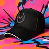 Ladies Stylish Black Baseball Cap with Horse and Horseshoe Icons  Adjustable Lightweight Polyester Cap with Airy Design for