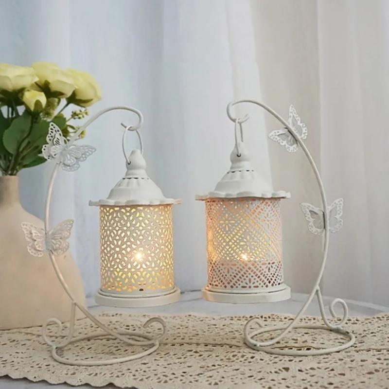 Vintages Hanging Freestandings Irons Lanterns Hollows Carving Romantics Dinner Wedding Decoration