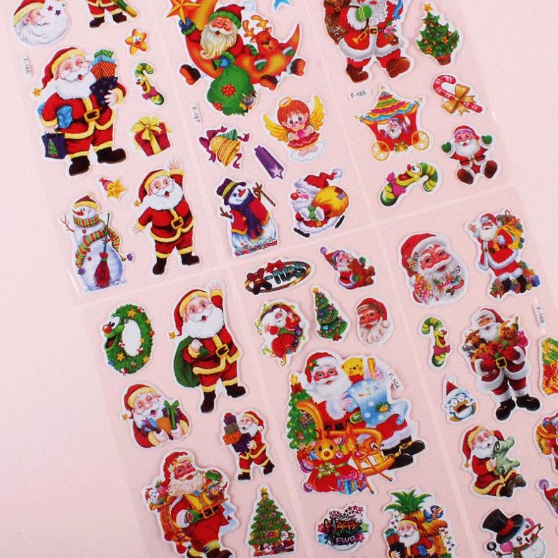 5 gab. Ziemassvētku dāvana Priecīgus Ziemassvētkus 3D burbuļuzlīme Multfilmu Ziemassvētku vecītis Zvans Pufīgas uzlīmes Jaunais gads Ziemassvētki Līpošs dekors bērnam