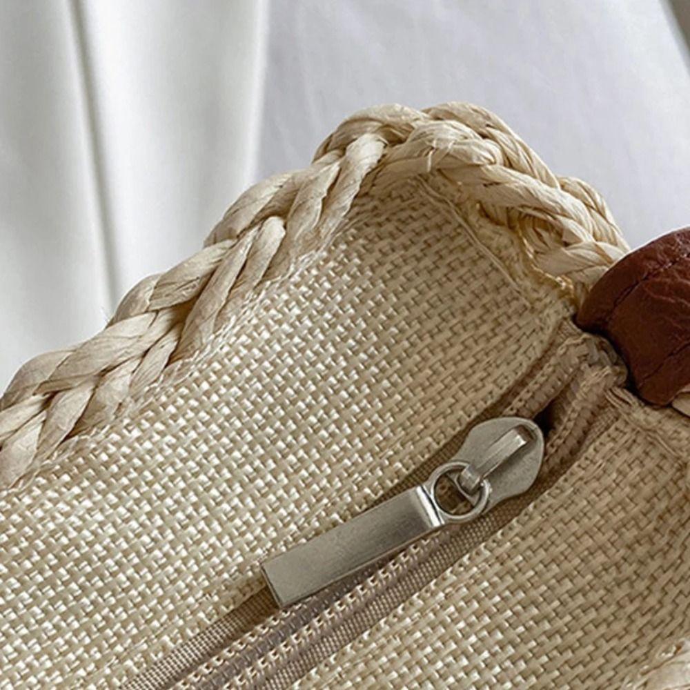 Hollowed Out Weave Straw Shoulder Bag Bohemian Beach Bag Semicircle Crossbody Bag  Messenger Bags