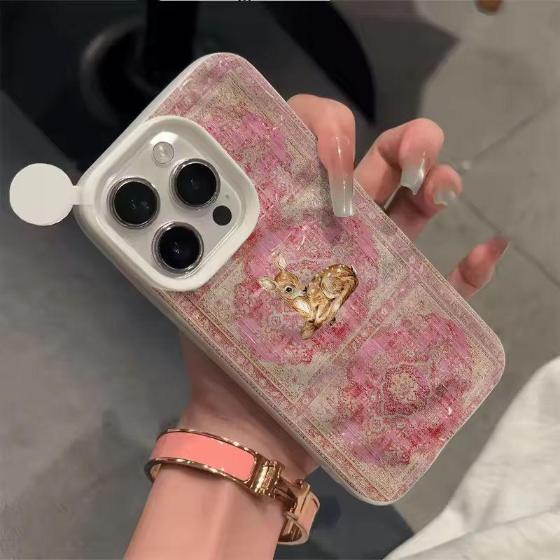 Cute Little Deer Phone Case For IPhone 11 13 12 Pro 14 16 Plus 15 Pro Max Case 17Air Case Silicone Shockproof Soft Cover Cases