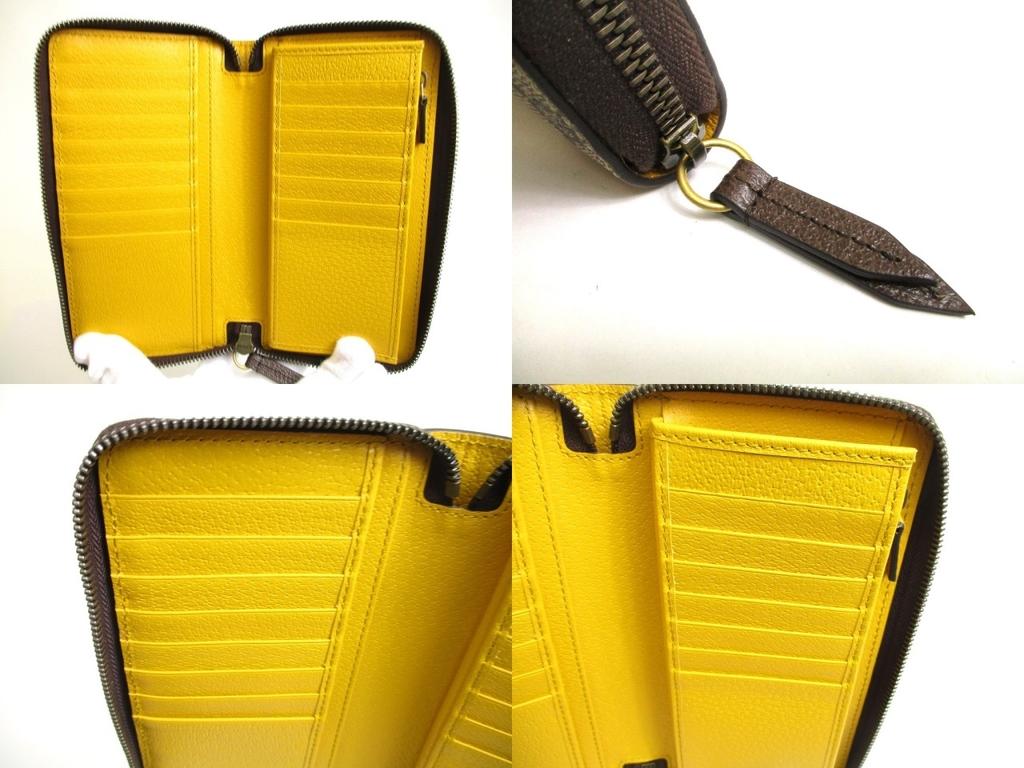 Authentic GUCCI Neo Vintage GG Supreme Canvas Yellow Leather Round Zip Long Wallet #a593  Refurbished