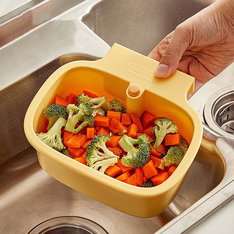 Sink Hanging Strainer Basket Drain Basket Openable Bottom Cover Kitchen Garbage Filter Sink Sponge Storage Basket