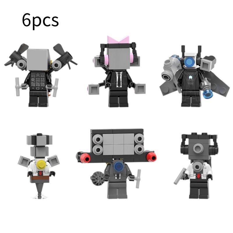 

Skibidi Toilet 6pcs Character Assembling Building Blocks Toys Gift Children Style A