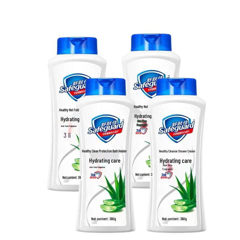 Safeguard Aloe Vera Hydrating Shower Gel - 360g (4 Bottles)