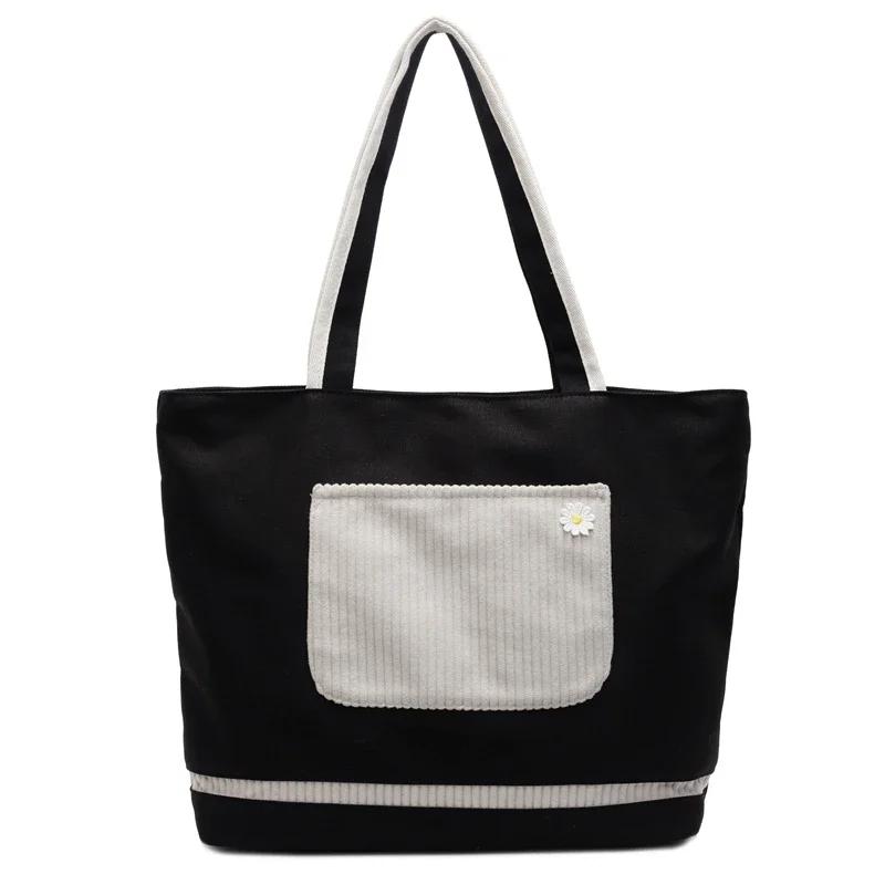 

Повседневная сумка через плечо большой вместимости для женщин, универсальные лаконичные холщовые ретро-сумки, модная сумка для поездок на работу