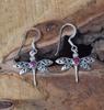 Solid 925 Sterling Silver Ruby Dyed Round Gemstone Dragonfly Handmade Boho Earrings
