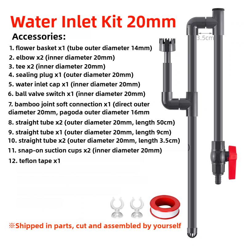 PVC Aquarium Water Inlet Outlet Pipe Tube Fitting Water Skimmer Inflow Outflow Fish Tank Filter Accessories Fishbowl Equipment
