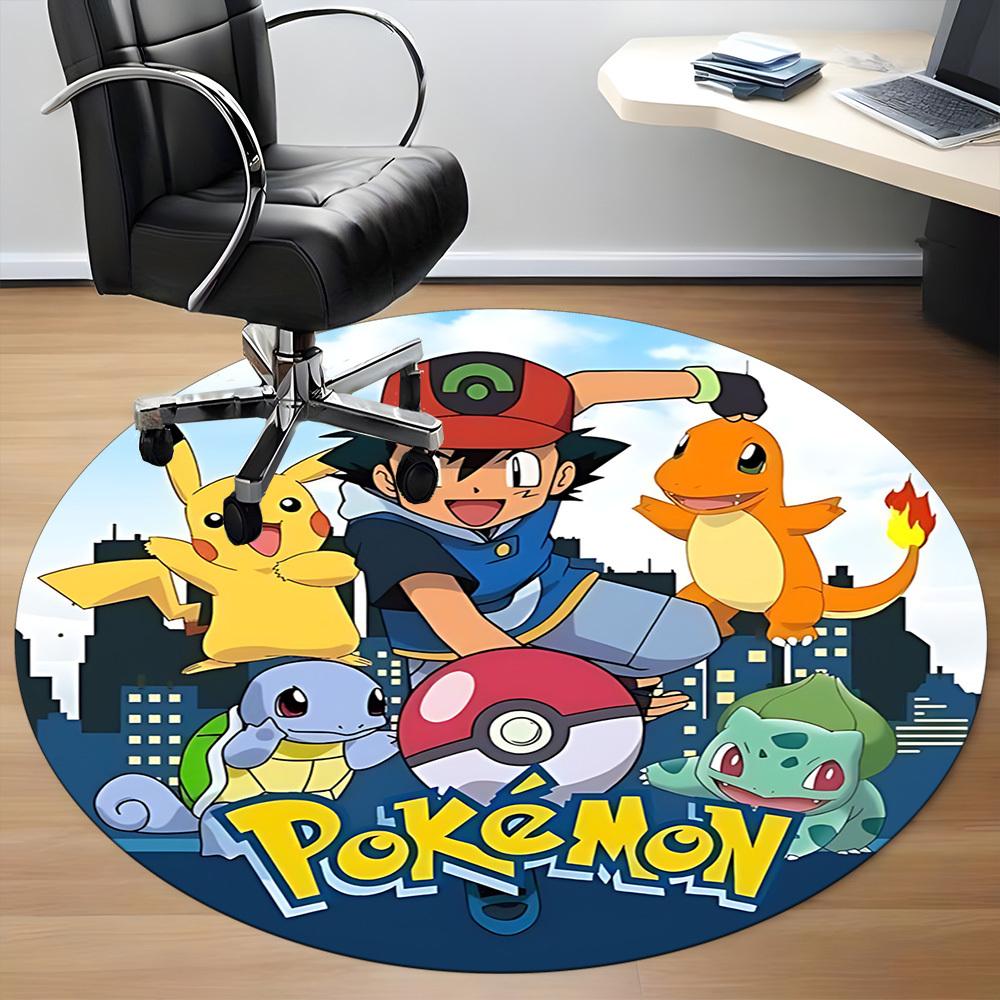 1pcPokemon Characters Office Round Area Rug, Indoor Mat Suitable For Office, Bedroom Living Room Home Decor, Room Deco, Offic a0928171