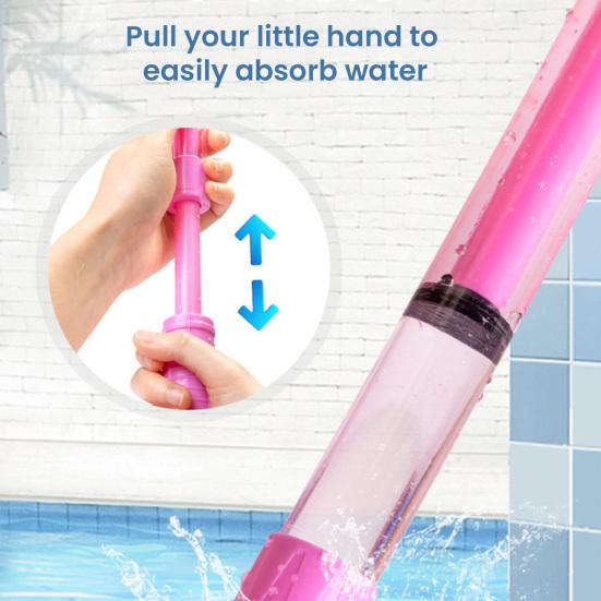 Water Shooter Toy for Kids Sparklers Effect High Pressure Beach Water Squirter Lightweight Pulling Tube Design Water Fight Toy
