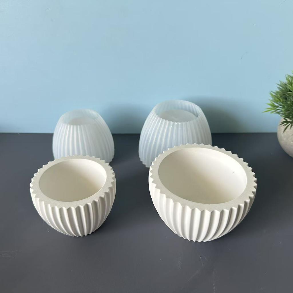 Größe Gestreifte Kerzentasse Silikonform Gestreifte Schale Glas Masonry Tropf-Formen