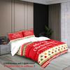 3-piece Christmas themed Merry Christmas English graphic print (1 duvet cover+2 pillowcases, no core) soft bedding set