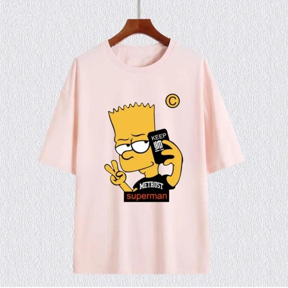 MINISO Die Simpsons Familie Cartoon-Druck Baumwoll-T-Shirts Sommer Kurzarm T-Shirts Cooles Harajuku Streetwear Lässiges Kinder-/Erwachsenen-Oberteil
