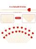 100pcs Red Heart Cocktail Picks 4.7" Long Fruit Sticks Food Toothpicks Sandwich Appetizer Charcuterie Skewers, Handmad