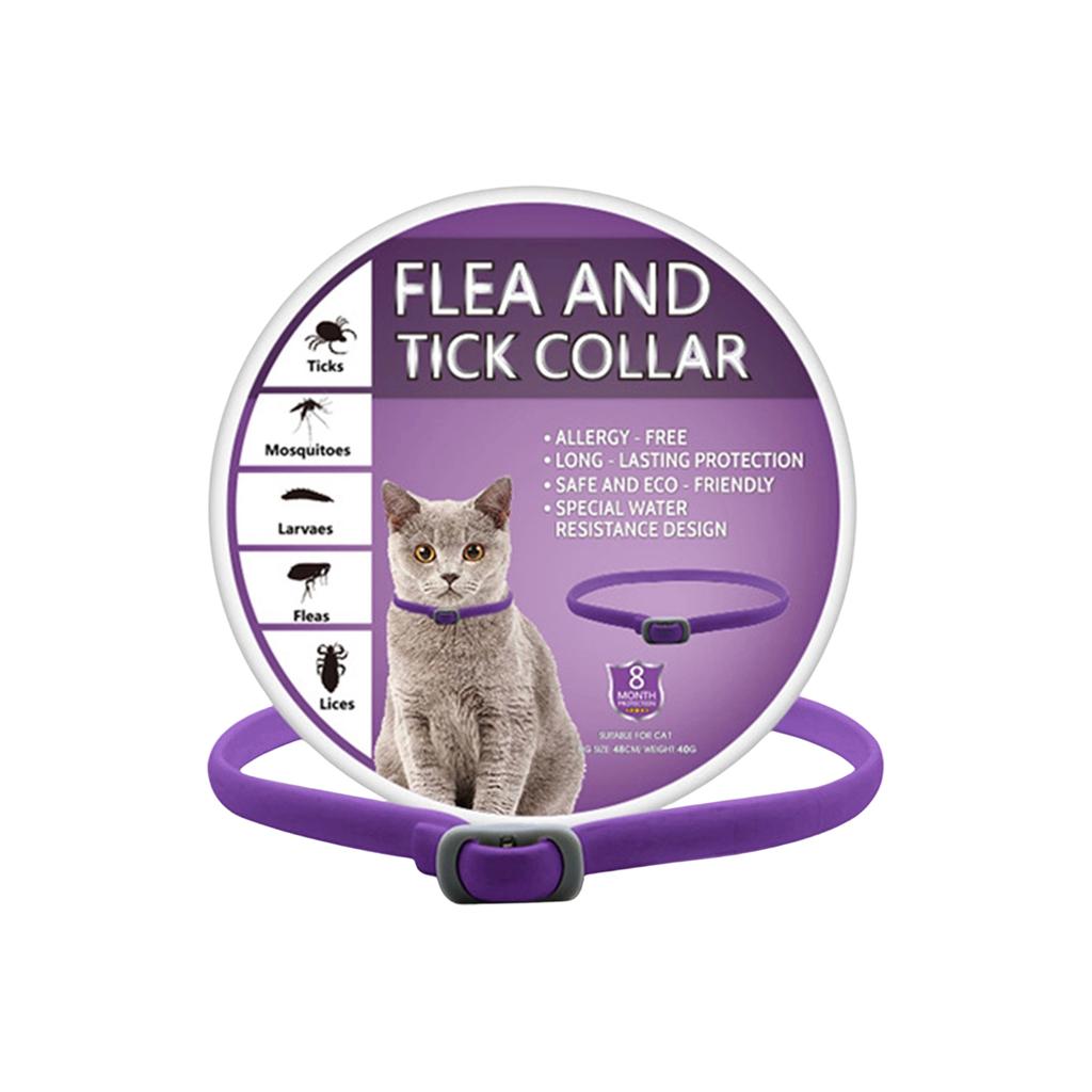 Flea And Tick Collar - 8 Months , -Free, Water Proof & Adjustable With Multiple Color Options For Cats