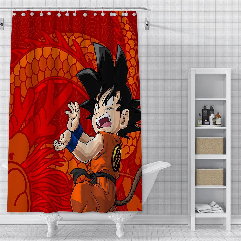 Anime B-balls Shower Curtain Waterproof Polyester Fabric Paint Bath Curtains B-balls Bathroom Decor D-dragons Curtain With Hook