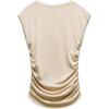 Zara Rundhals-Pullover Einfarbig Strick Ärmelloses T-Shirt Damenoberteile Beige 3519019-710