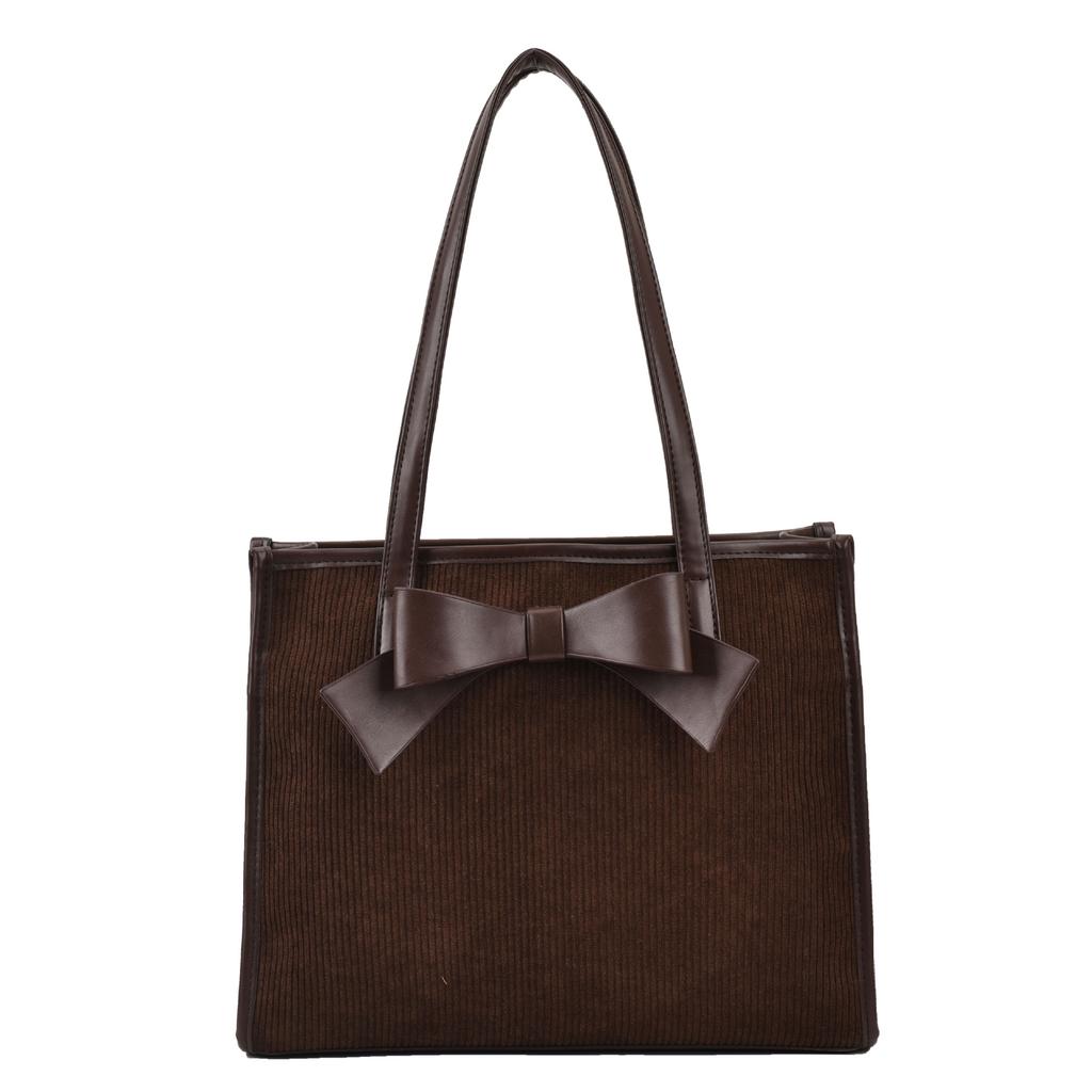Borsa Tote in Velluto di Grande Capacità da Donna, Borsa a Spalla Premium Retrò con Texture ad Arco per Pendolari
