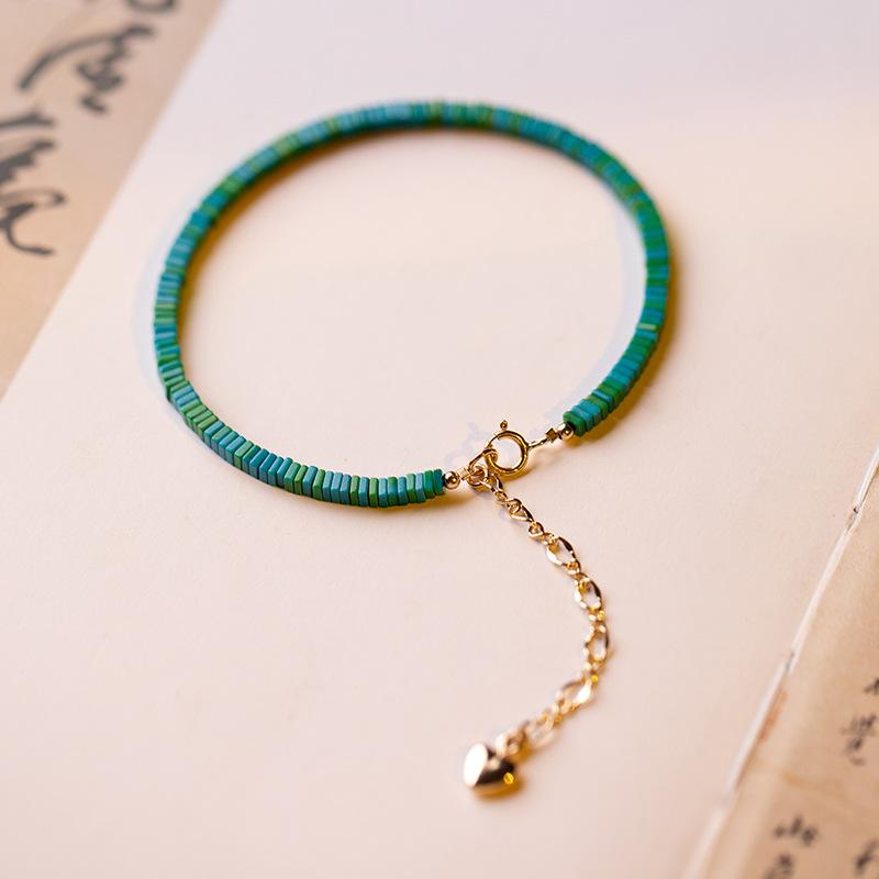 

Green Beaded Bracelet Set with Adjustable Gold Chain – Dainty Stackable Boho Bracelets for Women, Fresh Minimalist Jewelry Gift