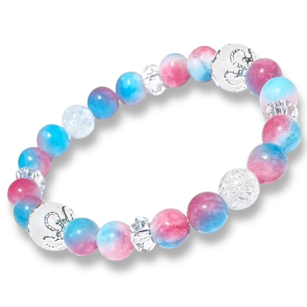 Natural Stone Power Stone Bracelet for Women and Featuring Candy Cracked and Frosted Includes a Luxury Drawstring Bag with [Good Luck, Health, Amulet]