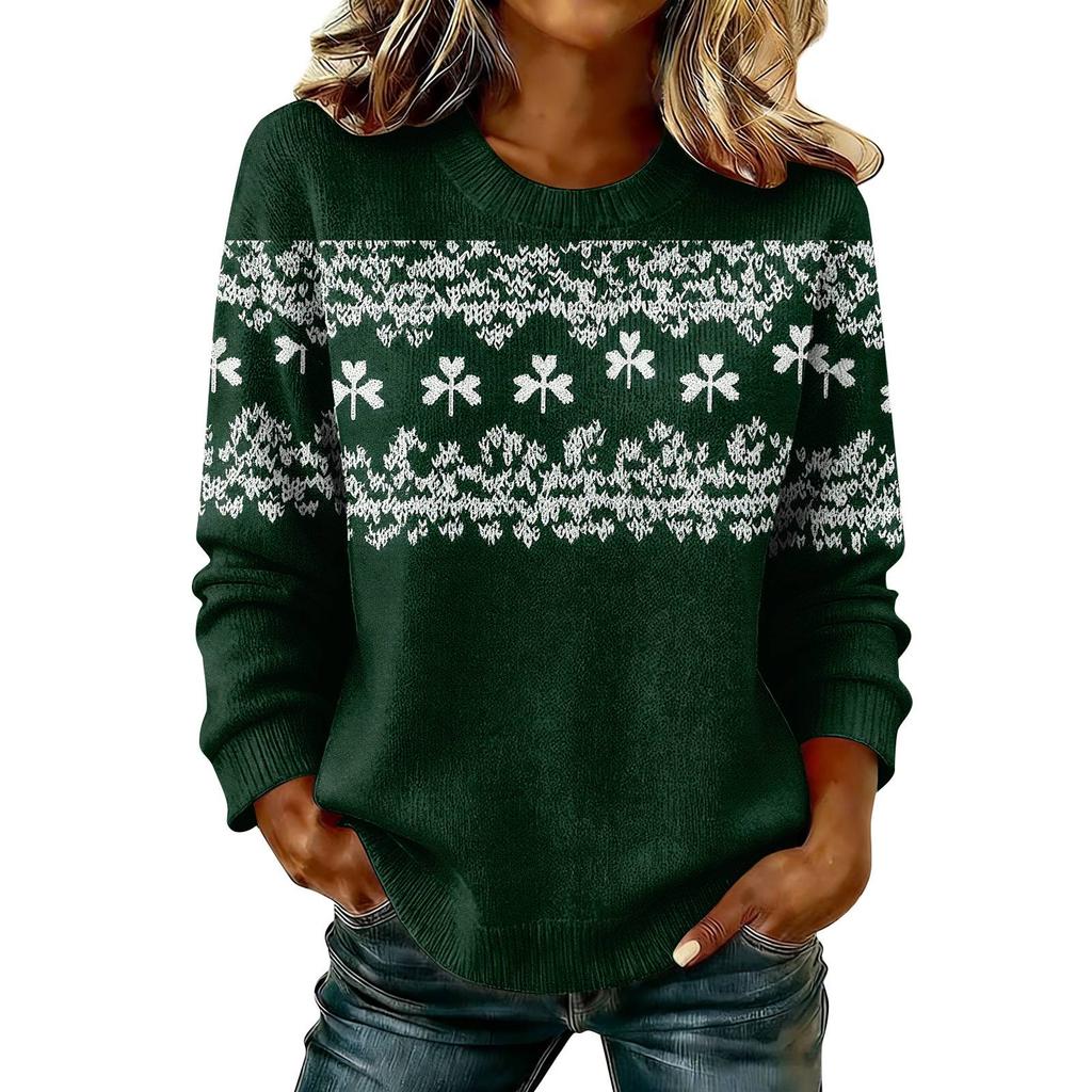 Women'S St. Patrick's Day Sweater Cute Fun Patrick's Day Sweater Spring  Long Sleeve Knitted Sweater