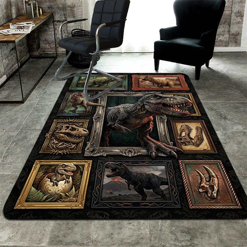 Dinosaur Collection Pattern Rug Floor Mat for Living Room or Bedroom Soft and Comfortable Carpet a Gift for Birthday and Holiday.