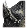Diesel Rautenmuster Kette Dekoration Design Stoff Hobo Schultertasche Groß Damen Taschen Schwarz X10363P6330
