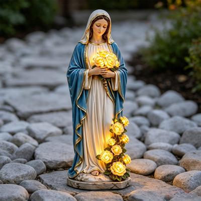 Dekorative Hoflampe mit leuchtender Rosenfigur Außenleuchte für Außenbereich Terrasse Veranda Hof Katholisch Christliches Religiöses Geschenk