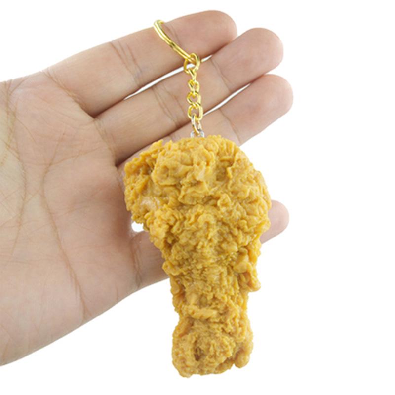 Food Model Keychain Set: Chicken Leg, French Fries, Chicken Wing