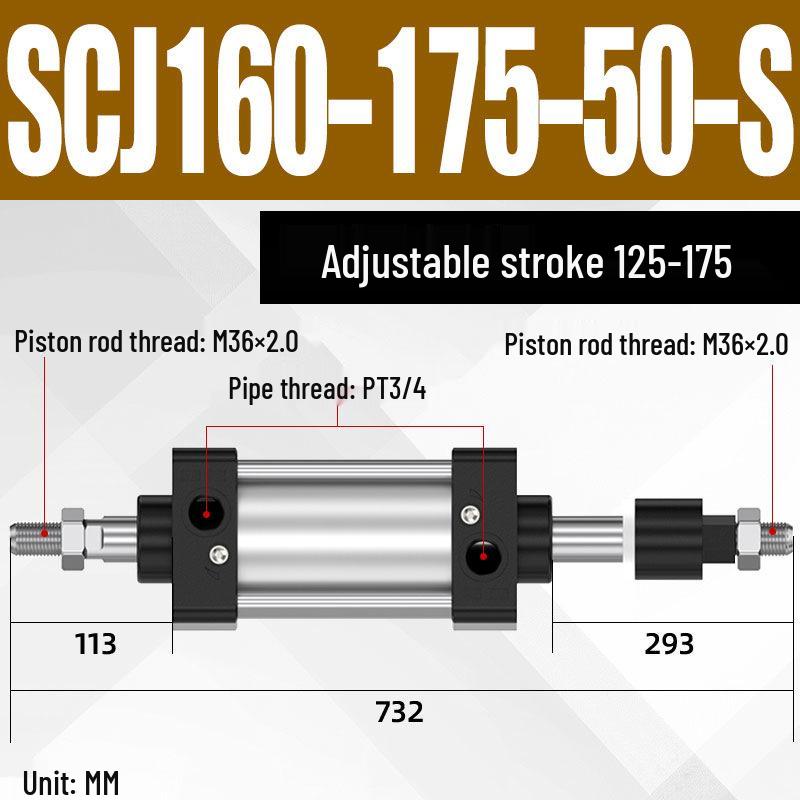 SCJ Adjustable Stroke High Thrust Pneumatic Cylinder SCJ32-160