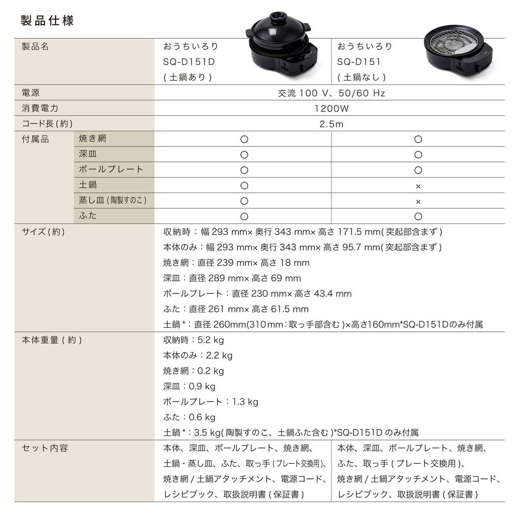 Shiroka Home Irori Clay Reduction To With Recipe SQ-D151 (without Pot) [Tabletop cooker/Various plates/Smoke structure/High heat/Healthy mode/Easy