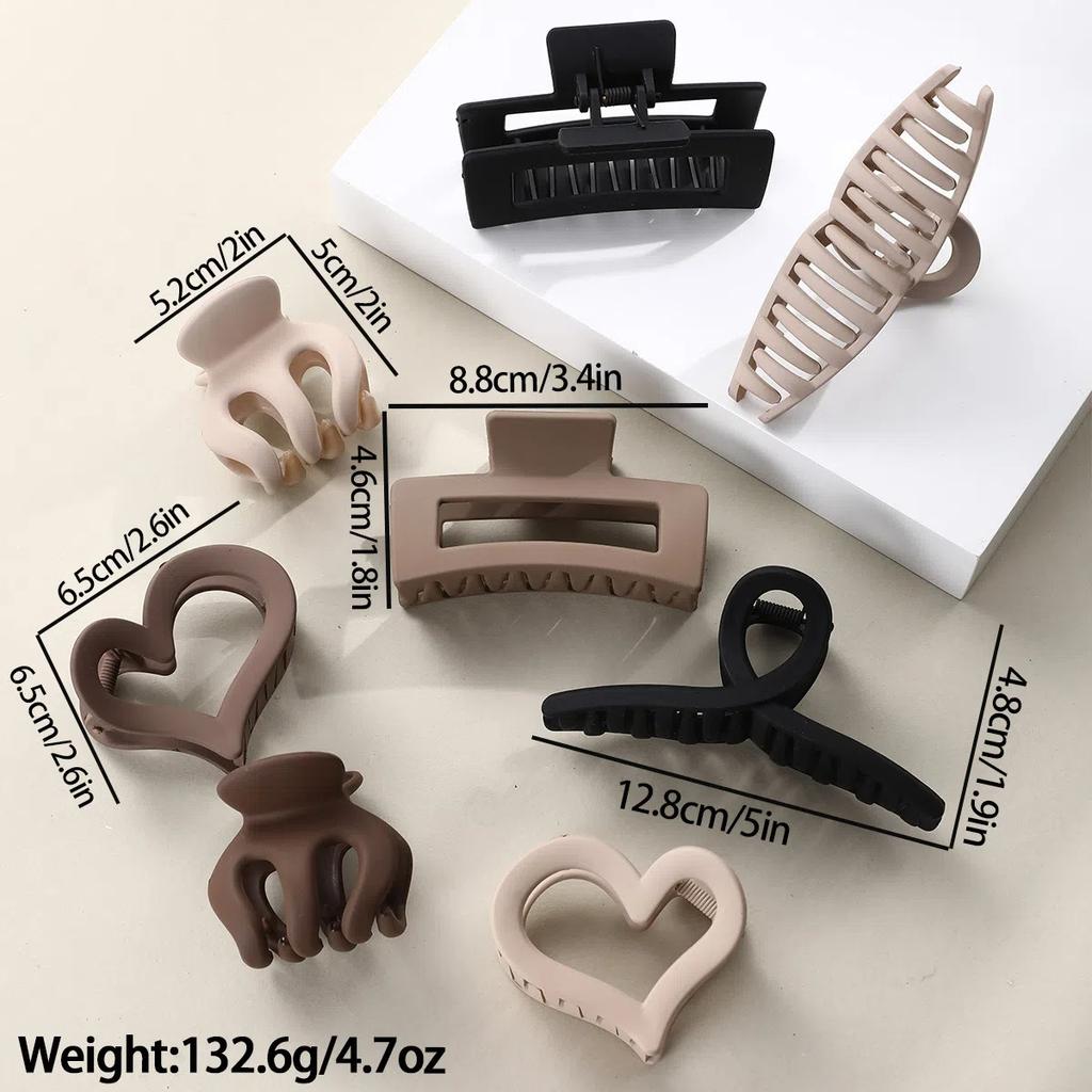 10PCS Black Coffee Large Hair Claws Elegant Acrylic Hair Clip Hairpins Barrette Crab Claw Clips Headwear For Women Girls Hair Accessories