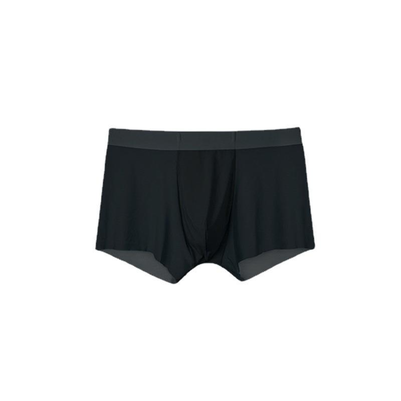 Men's Ice Silk Underwear Men's Four Cornered Pants Cotton Crotch Seamless Flat Corner Pants Plus Size Underwear