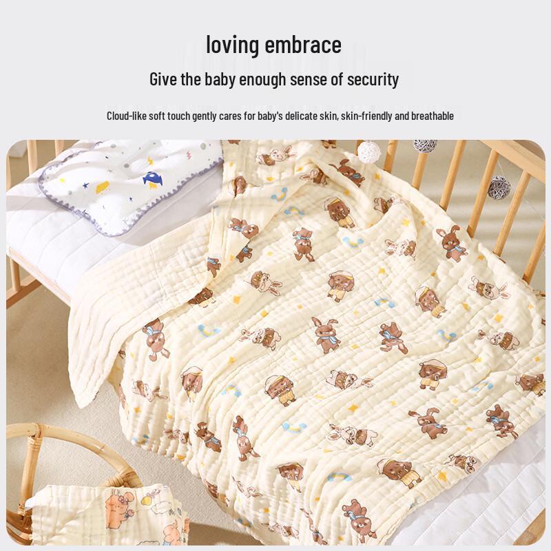 Oeny 6-lagige Lyocell-Gaze Baby Winterdecke - Frucht Hase