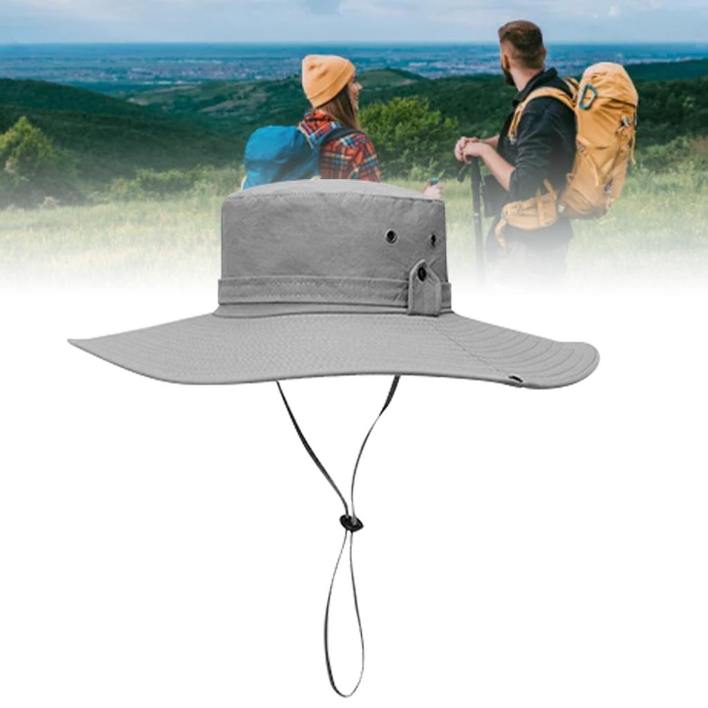 Bucket Hat mit breiter Krempe UPF50+ Atmungsaktiv Wasserabweisend mit verstellbarem Kordelzug Sonnenhut für Herren