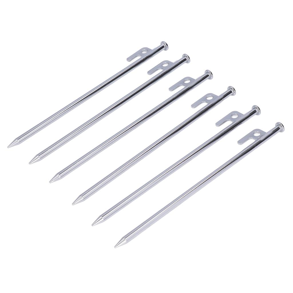 6Pcs Tent Stakes Pegs Anti Dropping Good Fixability Flat Head Design Easy To Use Outdoor Camping Tent Pegs for Hiking