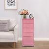 Bymaocar 27 Inch Tall Pink File Cabinet on Wheels 5-Drawer Storage Cabinet Home Furniture for Kitchen, Bedroom, Office, Study