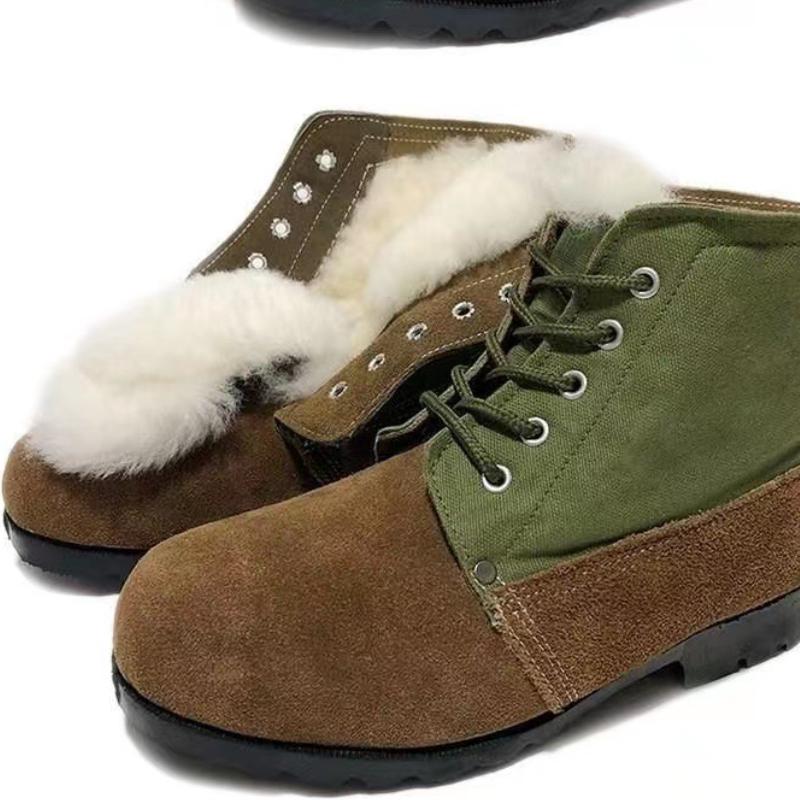 Mode Winter Wolle Verdickt Herren Schneestiefel Outdoor Arbeits-Sicherheitsschuhe Wolle Warm Baumwollschuhe Neue Mode Baumwollstiefel Zapatos Casuales