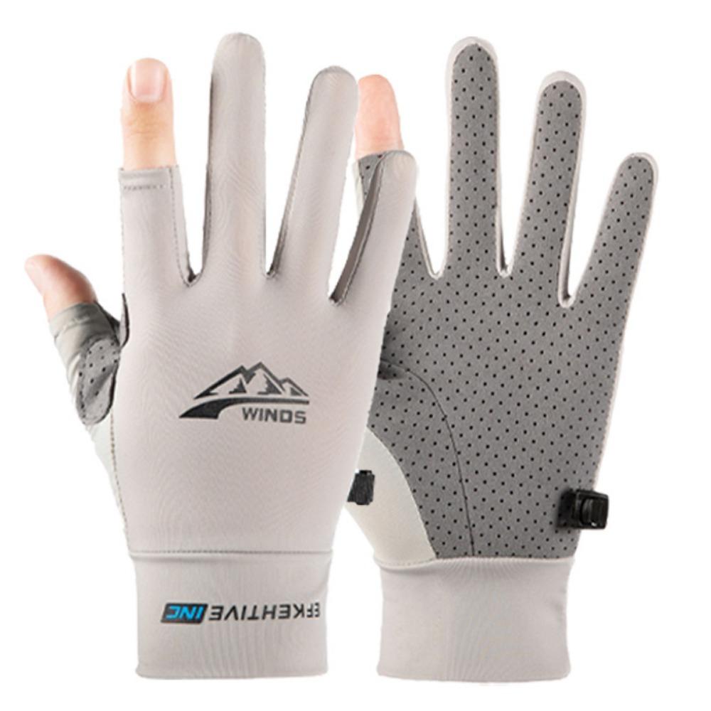 Biking Gloves Non-slip and Wear-resistant Outdoor Sunscreen Male Thin Adult Female Touch Screen Breathable Ice Silk Bicycle Full Fin Practical Use