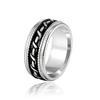Titanium Steel Men's Retro Hip Hop Rotatable Ring - Non-fading, Unique Design