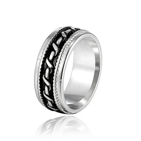 Titanium Steel Men's Retro Hip Hop Rotatable Ring - Non-fading, Unique Design