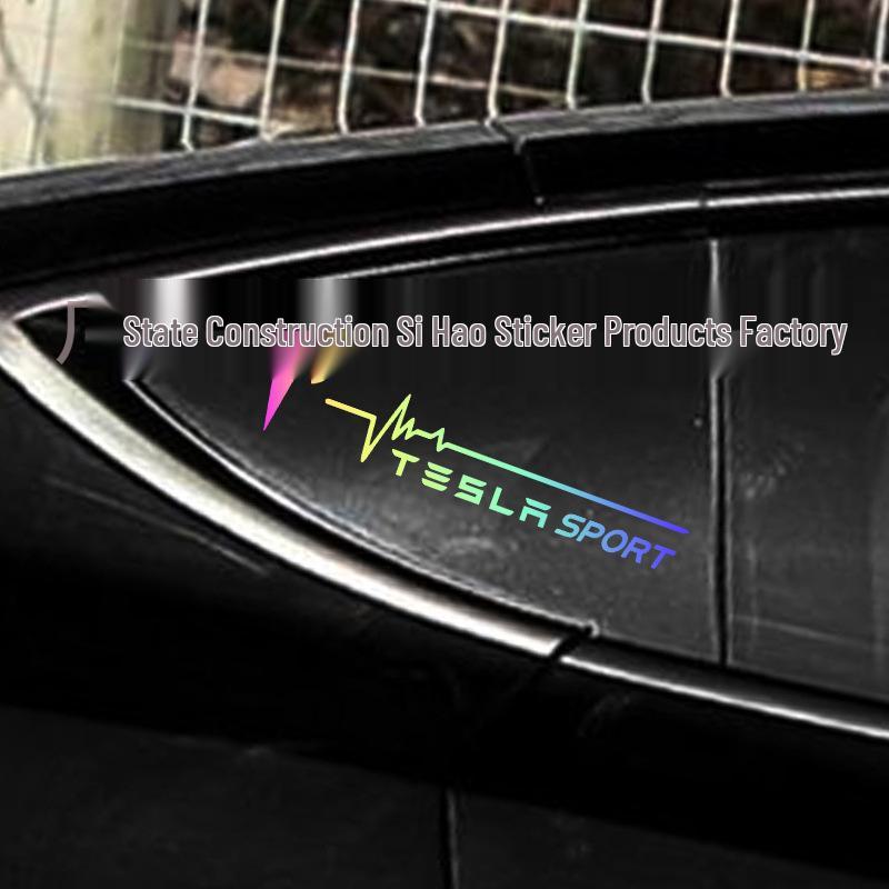Tesla Model 3/Y/X/S Bumper & Window Seven-Color Decorative Stickers