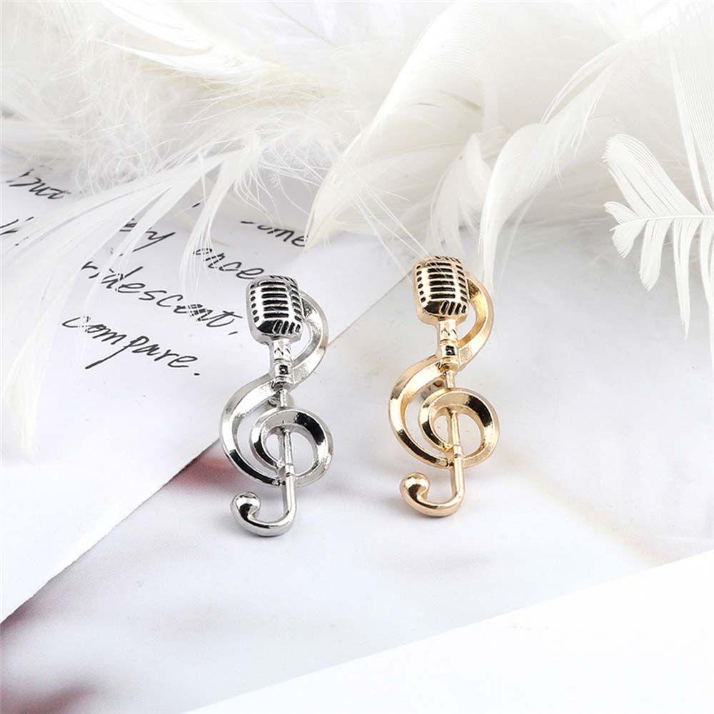 Jewelry Accessories Lapel Pin Concert Music Note Brooch Enamel Pin Brooches Pin Microphone Brooches