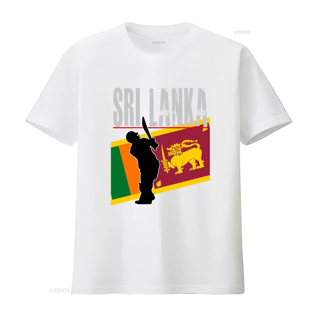 Sri Lanka Flagge Cricket Spieler T-Shirt für Fielder Bowler Bats Unisex Unterstützer Stilvolles und Patriotisches Design vintage