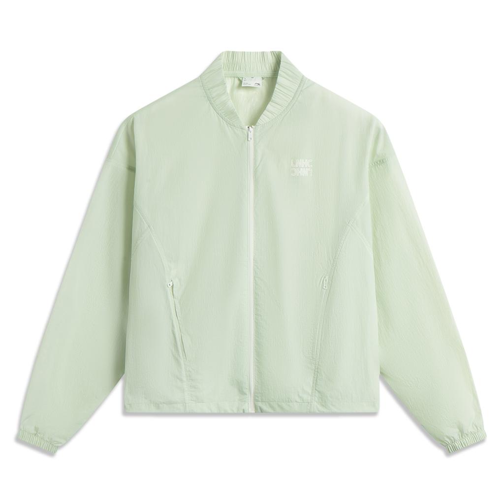 Li Ning Sports Lifestyle Series Solid Color Letter Baseball Collar Loose Ice Silk Cool Comfortable Casual Sun Protection Clothing Women tops AFDV942-2