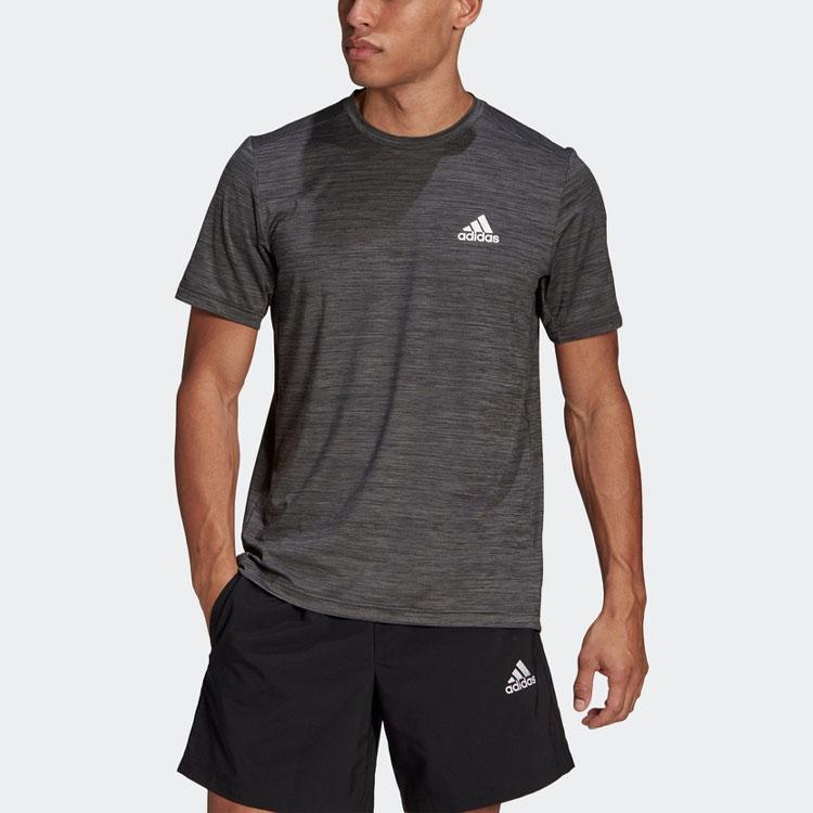 Adidas Heat Ready Training Sports Crew Neck Short Sleeve T-Shirt Men Tops Metallic-Black GM2074