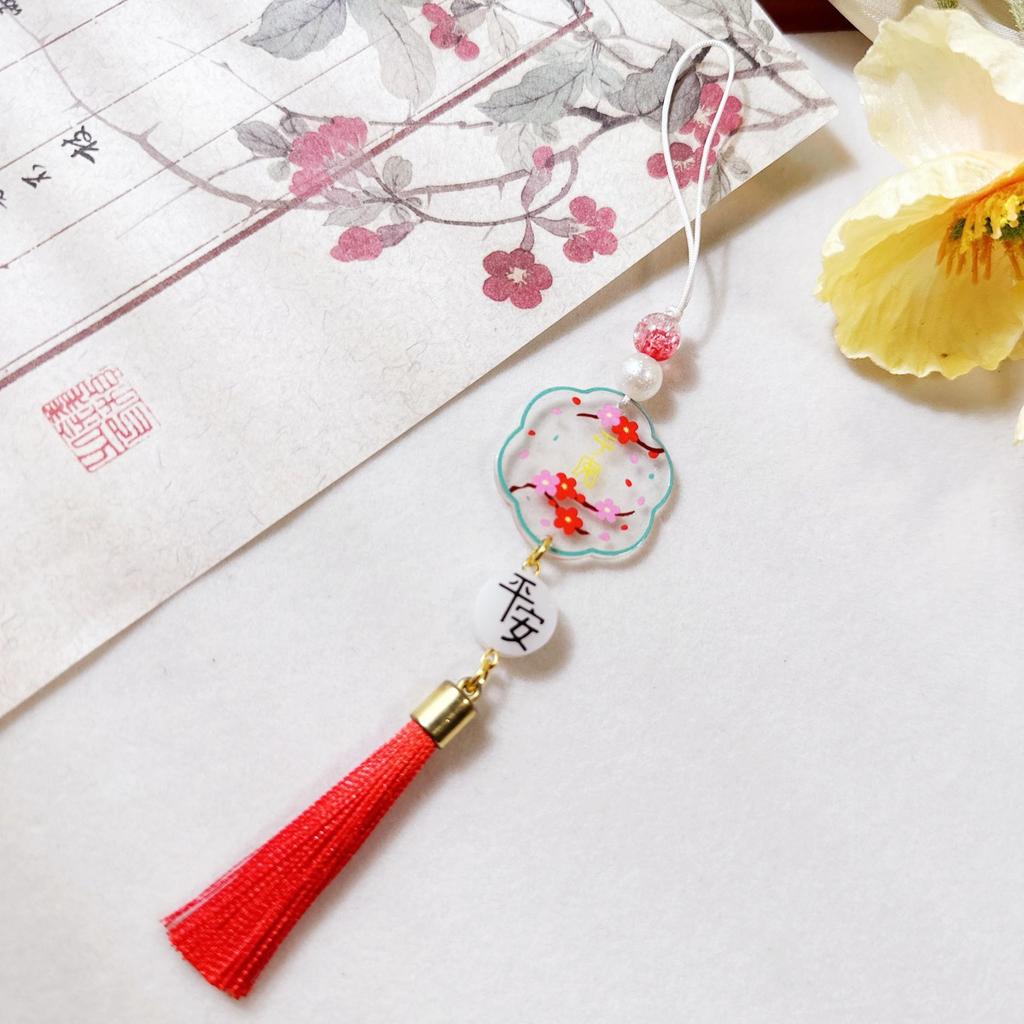Elegant Transparent Lotus Beaded Phone Lanyard & Charm - Women's Exquisite Jewelry Gift