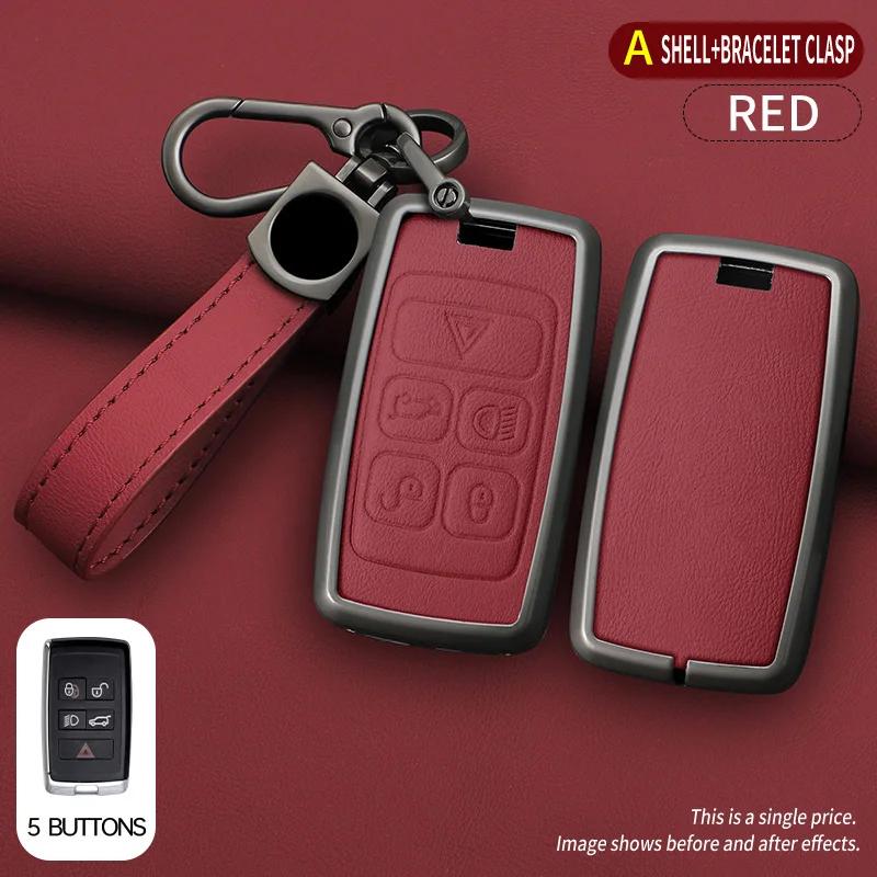 Interior Mouldings Zinc Alloy Car Leather Key Case Cover For Jaguar XF XJ XE S-Type F-Type X-Type F-Pace I-Pace E-Pace Android X