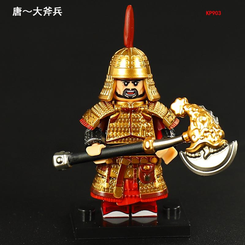 KP901-905 Ancient times Tang Dynasty Gold Soldiers Action Figures Building Blocks Bricks Accessories Bricks DIY Toys Gifts