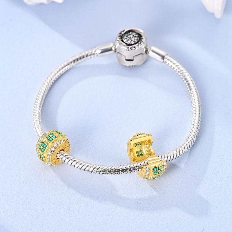 Gold Series Diy Charms Bead Original Copper Inlaid Zirconium Sun Leopard Pendants Fit Bracelet Jewelry Gift Marking